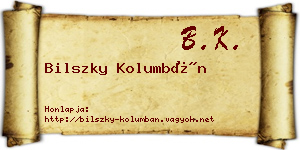 Bilszky Kolumbán névjegykártya